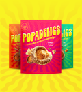Popadelics Crunchy Mushroom Chips — Variety Pack | All 3 Flavors | 6-Pack